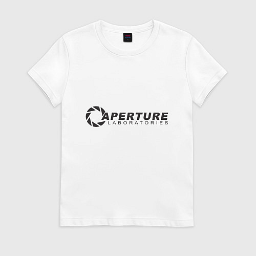 Женская футболка Aperture Laboratories логотип / Белый – фото 1