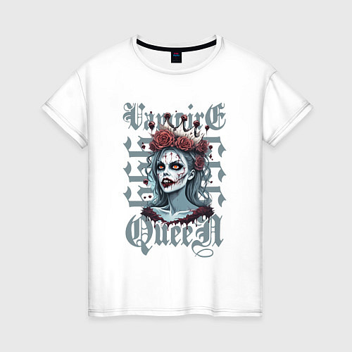 Женская футболка Королева зомби-вампиров на хэллоуин / Белый – фото 1