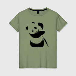 Женская футболка Панда с бревном