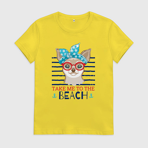 Женская футболка Take me to the beach / Желтый – фото 1