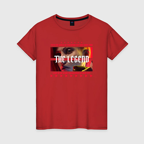 Женская футболка Cyberpunk 2077 Phantom Liberty: The Legend / Красный – фото 1