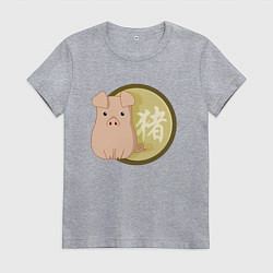 Женская футболка Год свиньи на китайском
