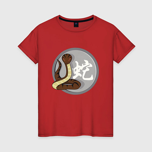 Женская футболка Год змеи на китайском / Красный – фото 1