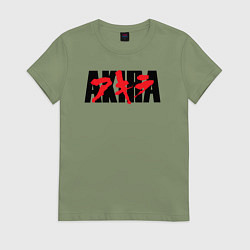 Футболка хлопковая женская Акира аниме из 1998, цвет: авокадо