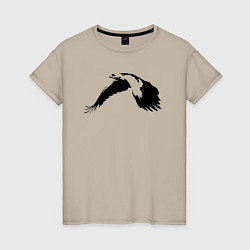 Женская футболка Орёл в полёте трафарет