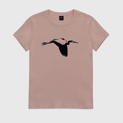 Женская футболка Аист трафарет