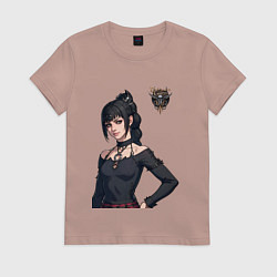 Футболка хлопковая женская Shadowheart - балдурс гейт 3, цвет: пыльно-розовый