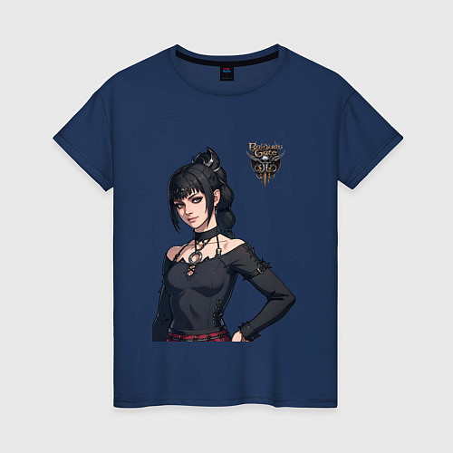 Женская футболка Shadowheart - балдурс гейт 3 / Тёмно-синий – фото 1