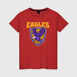 Футболка хлопковая женская Eagles basketball, цвет: красный