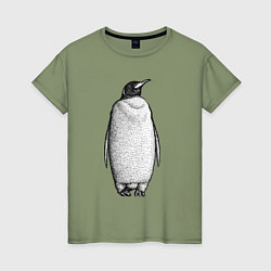 Женская футболка Пингвин стоит анфас