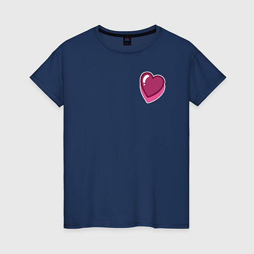 Женская футболка Сердце любви / Тёмно-синий – фото 1