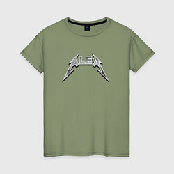 Женская футболка Алекс - в стиле рок-группы металлика