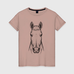 Женская футболка Голова лошади анфас