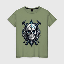 Женская футболка Татуированный череп викинга