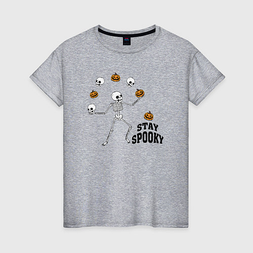 Женская футболка Stay spooky / Меланж – фото 1