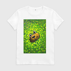 Женская футболка Мишка в яркой зелени