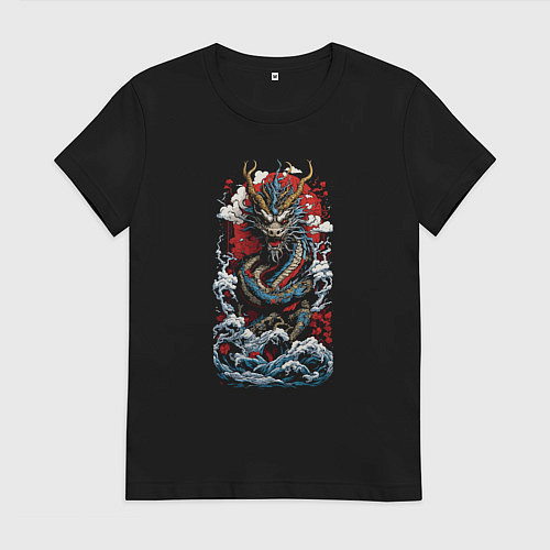 Женская футболка Дракон океана / Черный – фото 1