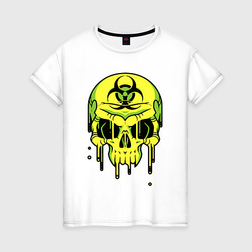Женская футболка Biohazard skull / Белый – фото 1