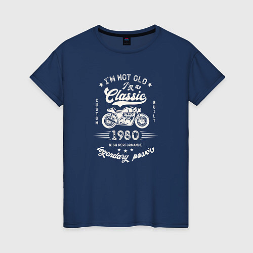 Женская футболка Классика 1980 / Тёмно-синий – фото 1