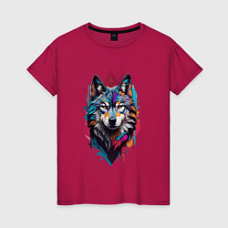 Женская футболка Волк в стиле Граффити
