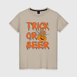 Женская футболка Trick or beer