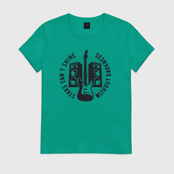 Футболка хлопковая женская Звёзды не сияют без темноты, цвет: зеленый