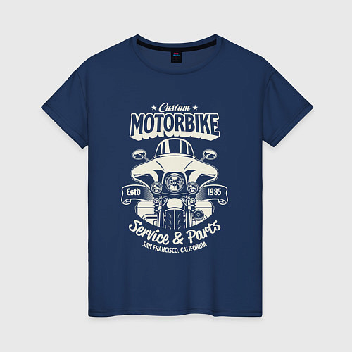Женская футболка Custom motorbike / Тёмно-синий – фото 1