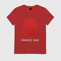 Футболка хлопковая женская Bloody sun, цвет: красный