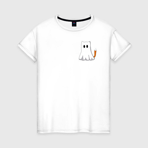 Женская футболка Котик приведение / Белый – фото 1