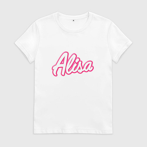 Женская футболка Алиса в стиле барби - объемный шрифт / Белый – фото 1