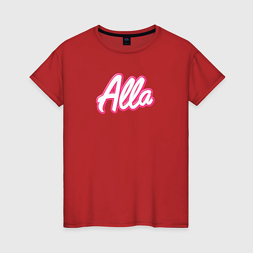 Женская футболка Алла в стиле Барби - объемный шрифт / Красный – фото 1