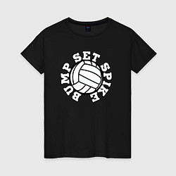 Футболка хлопковая женская Bump set spike, цвет: черный