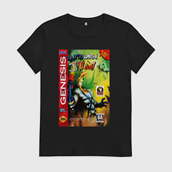 Женская футболка Earth worm jim cover