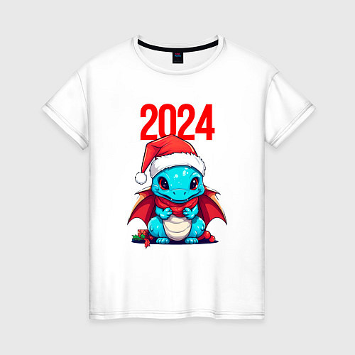 Женская футболка Милый дракончик 2024 / Белый – фото 1