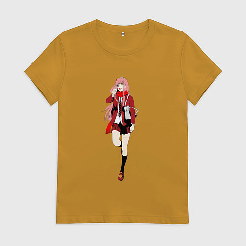 Женская футболка Студентка Зеро Ту / Горчичный – фото 1