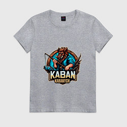 Женская футболка Кабан рыбак