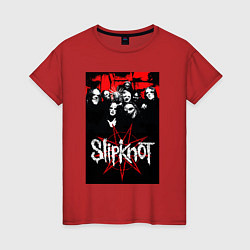 Футболка хлопковая женская Slipknot - all, цвет: красный