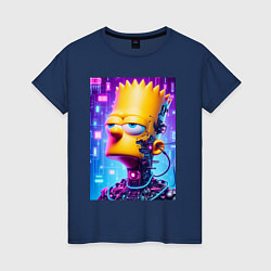 Женская футболка Cyber Bart Simpson - ai art