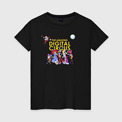 Футболка хлопковая женская The Amazing Digital Circus, цвет: черный