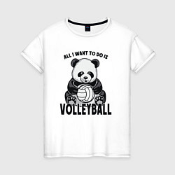 Женская футболка Panda volleyball