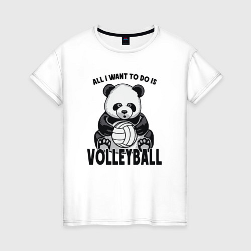 Женская футболка Panda volleyball / Белый – фото 1