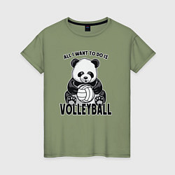 Женская футболка Panda volleyball