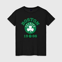 Футболка хлопковая женская Boston Celtics 1986, цвет: черный