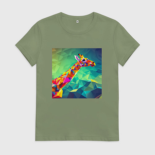 Женская футболка Жираф кубизм / Авокадо – фото 1