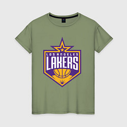 Футболка хлопковая женская Los Angelas Lakers star, цвет: авокадо