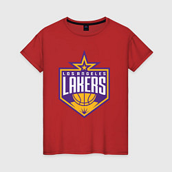 Футболка хлопковая женская Los Angelas Lakers star, цвет: красный