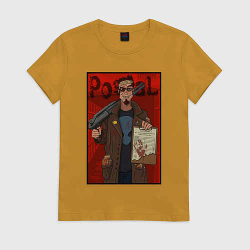 Женская футболка Postal - petition / Горчичный – фото 1