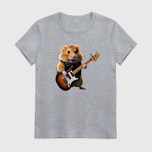 Женская футболка Хомяк-певец / Меланж – фото 1