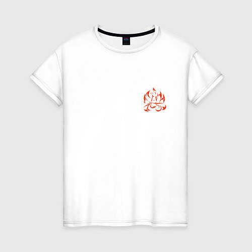 Женская футболка Огненная лисица-демон - мини / Белый – фото 1