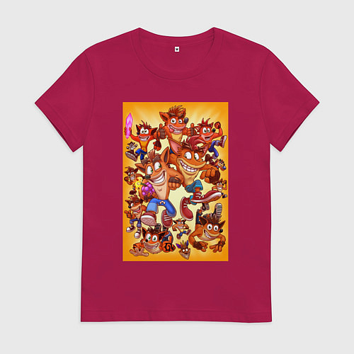 Женская футболка Crash bandicoots / Маджента – фото 1
